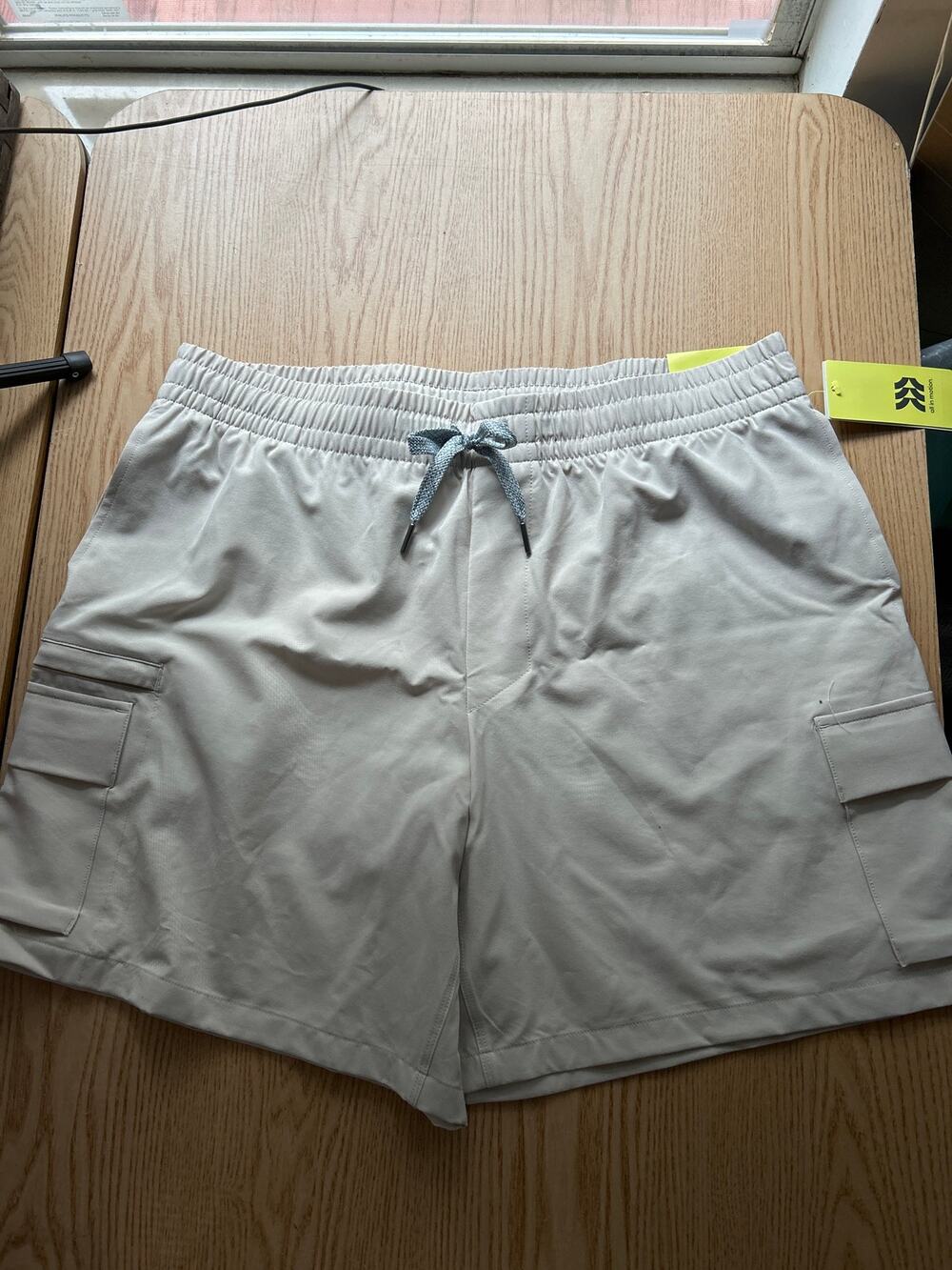 New Mens All in Motion Cargo Shorts 7" Inseam Moisture Wicking UPF 50+ Tan Large